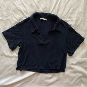 Abercrombie & Fitch Cropped Ribbed PJ Shirt